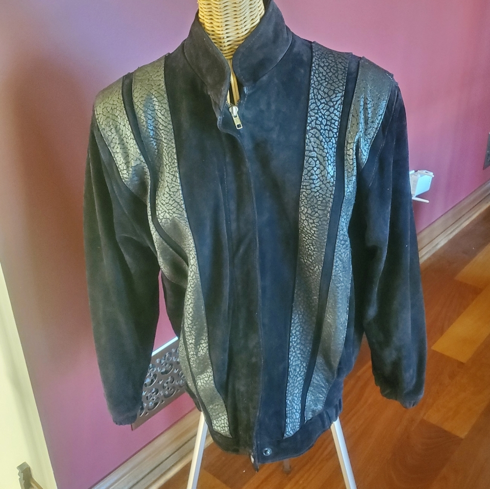 Vintage Comint‎ leather /sued bomber jacket sz S